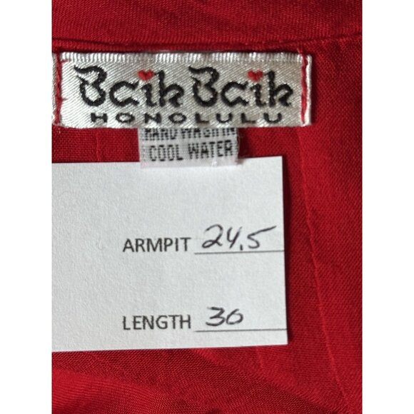 Baik Baik Honolulu Red Crochet Tunic Top Size Large 3/4 Flare Sleeves Boho - Picture 2 of 9